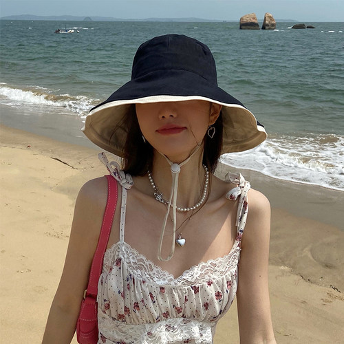 渔夫帽女韩版百搭帽子夏季防晒帽