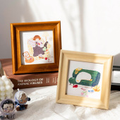 欧式 正方形实木相框摆台原木色画框挂墙A3营业执照4K美术纸展示框