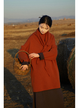 山羊绒加厚半高领双穿套头针织衫NQCX23113