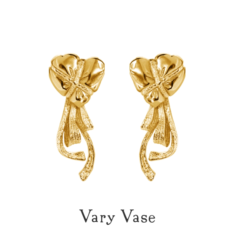VaryVase捆绑蝴蝶结爱心耳钉