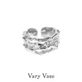 Vary Vase纯银镂空戒指 原创小众设计百搭开口可调节