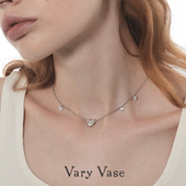 于文文同款 VaryVase奶油爱心项链纯银复古小众设计轻奢锁骨链