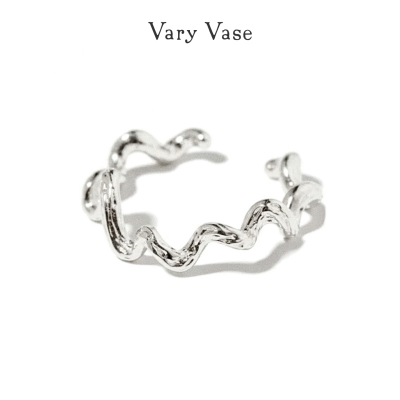 Vary Vase纯银藤蔓线条戒指 精致小众设计感叠戴开口尾戒可调节