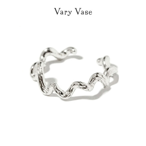 Vary Vase纯银藤蔓线条戒指 精致小众设计感叠戴开口尾戒可调节
