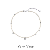 Vary Vase奶油爱心项链 天然贝珠纯银轻奢小众锁骨链