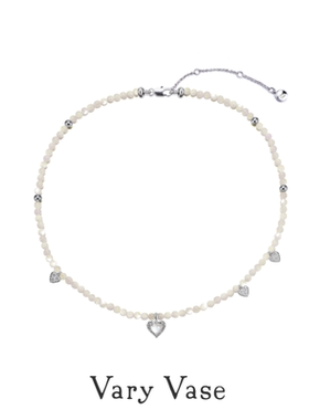 Vary Vase奶油爱心项链 天然贝珠纯银轻奢小众锁骨链
