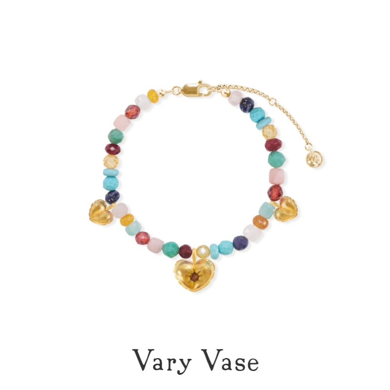 VV气球爱心彩色串珠少女手链