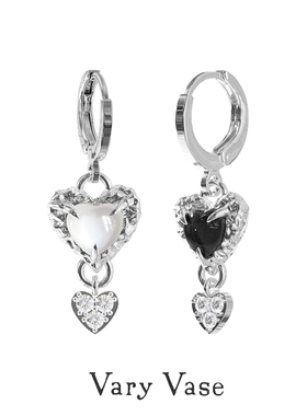 Vary Vase奶油爱心耳环纯银原创小众设计耳坠耳饰