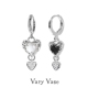 Vary Vase奶油爱心耳环纯银原创小众设计耳坠耳饰
