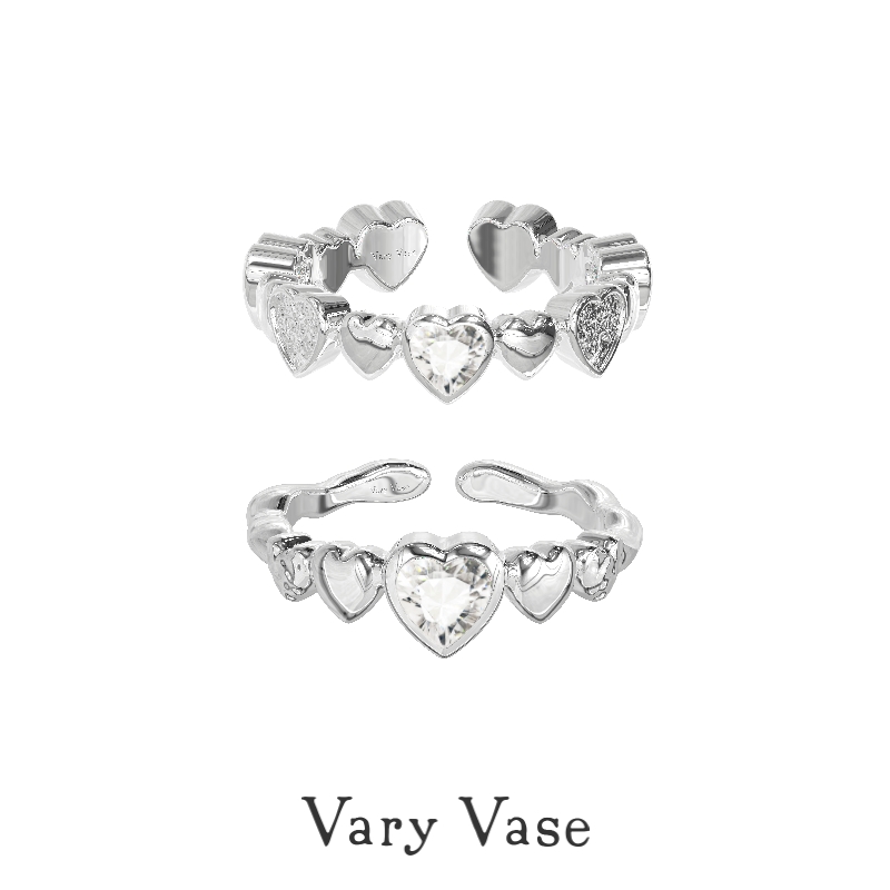 VaryVase爱心纯银戒指