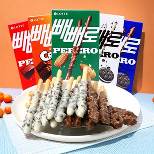 韩国进口食品乐天派派乐巧克力棒曲奇颗粒脆米饼干棒网红零食小吃