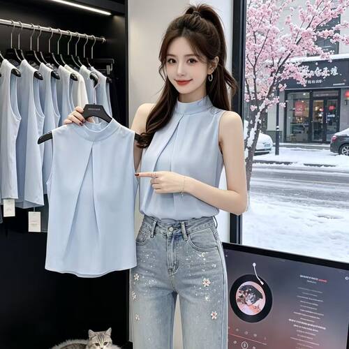 脖式雪纺上衣吊带背心女外穿夏