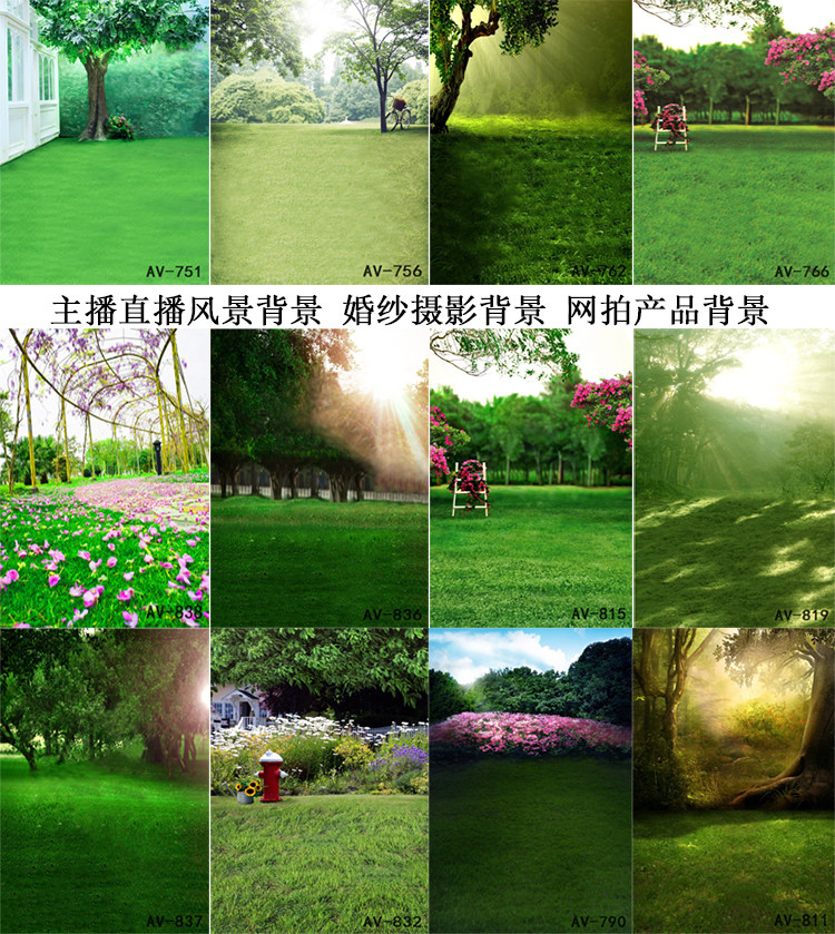 yy主播背景布3d直播间快手网红男女主播外景青山绿水风景婚纱背景