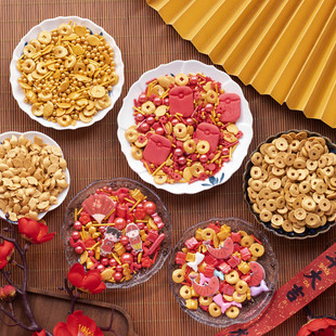 包邮金色新年春节红金元宝铜钱糖珠福娃红包杯子蛋糕装饰糖偶