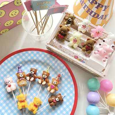 hbd可爱小熊生日蛋糕蜡烛合集