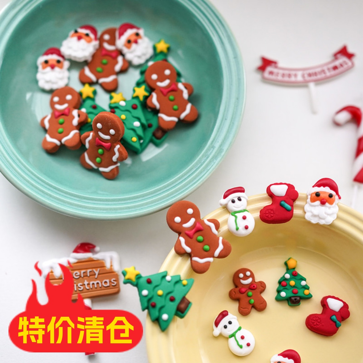 圣诞节圣诞老人雪人姜饼人糖偶装