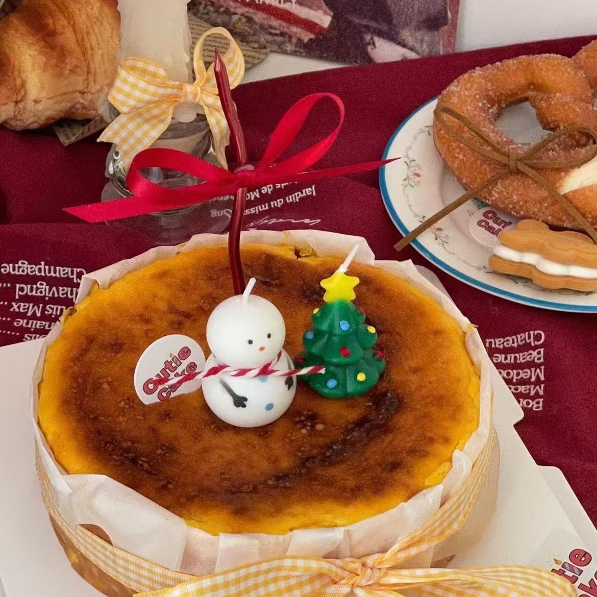 ins风圣诞节雪人蜡烛烘焙秘密