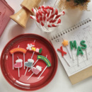 烘焙秘密 祝福文字圣诞袜蜡烛插件 ins韩国圣诞拐杖拱门蛋糕蜡烛