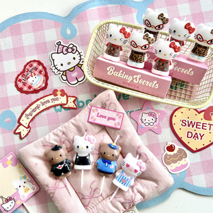 烘焙秘密 214情人节情侣kt猫咪蜡烛 西装背带裤裙画家凯蒂猫Kitty