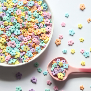 复古生日糖珠 664 深彩浅彩色马卡龙小花花朵糖片奶油蛋糕1305