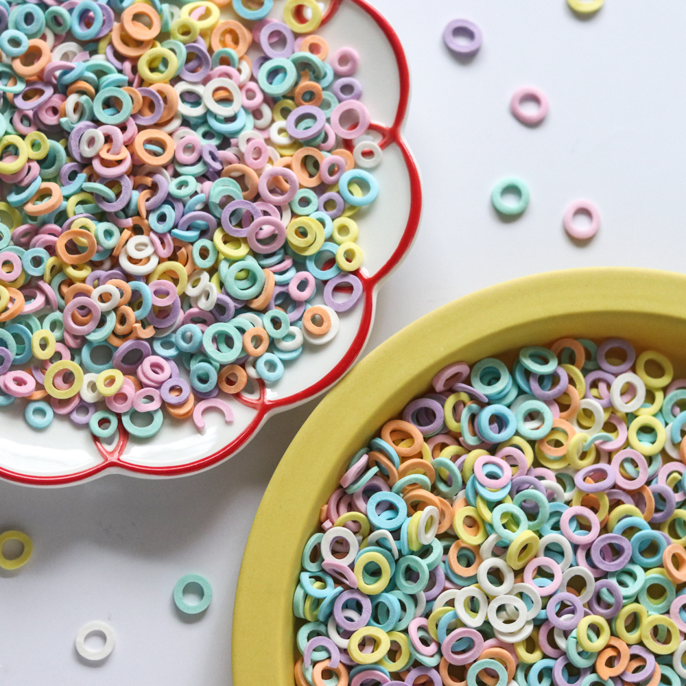 韩国复古生日蛋糕彩色糖珠 浅彩色马卡龙圆圈圈糖片奶油6391310