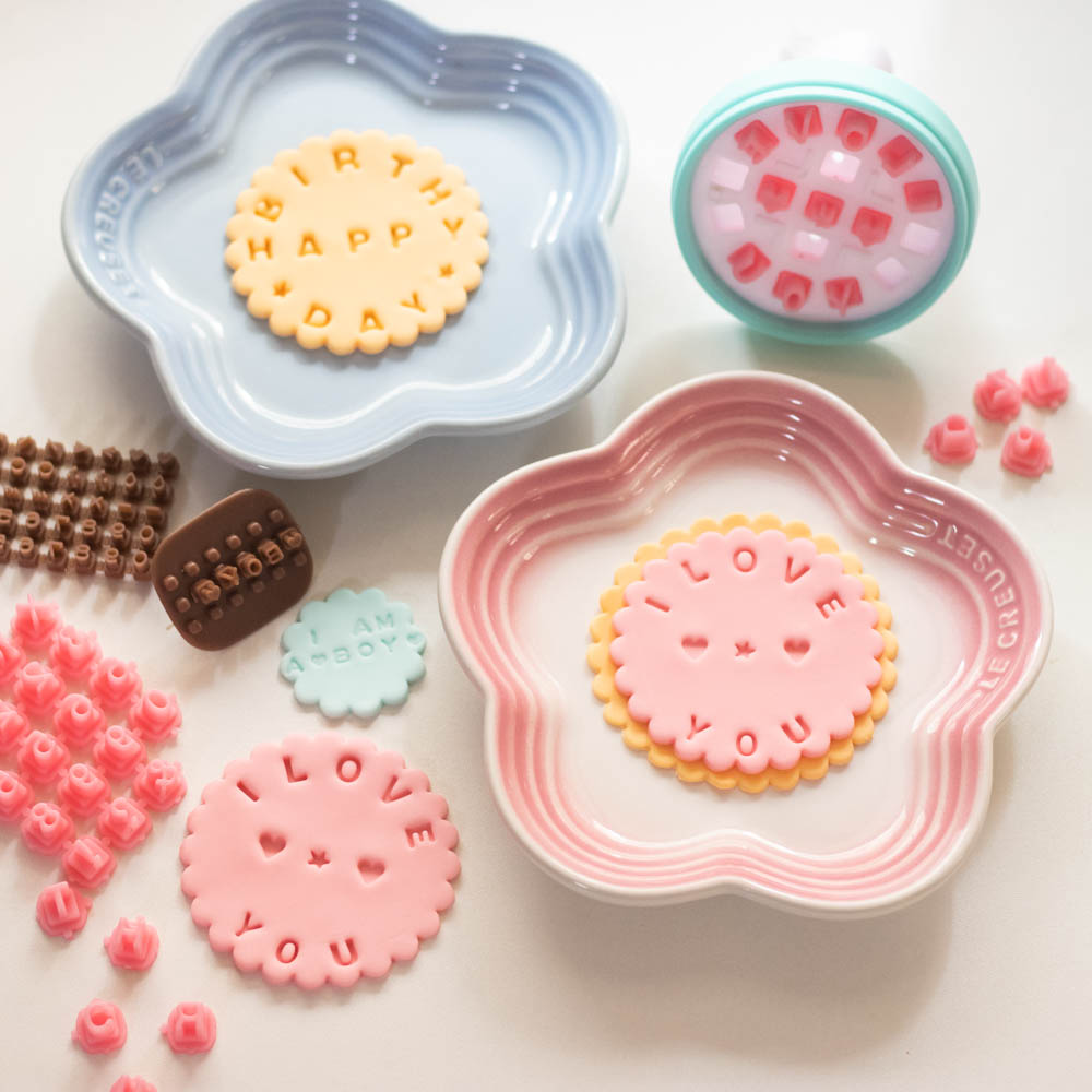 活字按压字母数字符号饼干模具 英文可组合翻糖圆形印章蛋糕工具