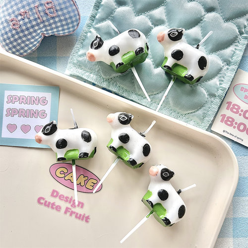 韩国农场卡通小奶牛生日蜡烛