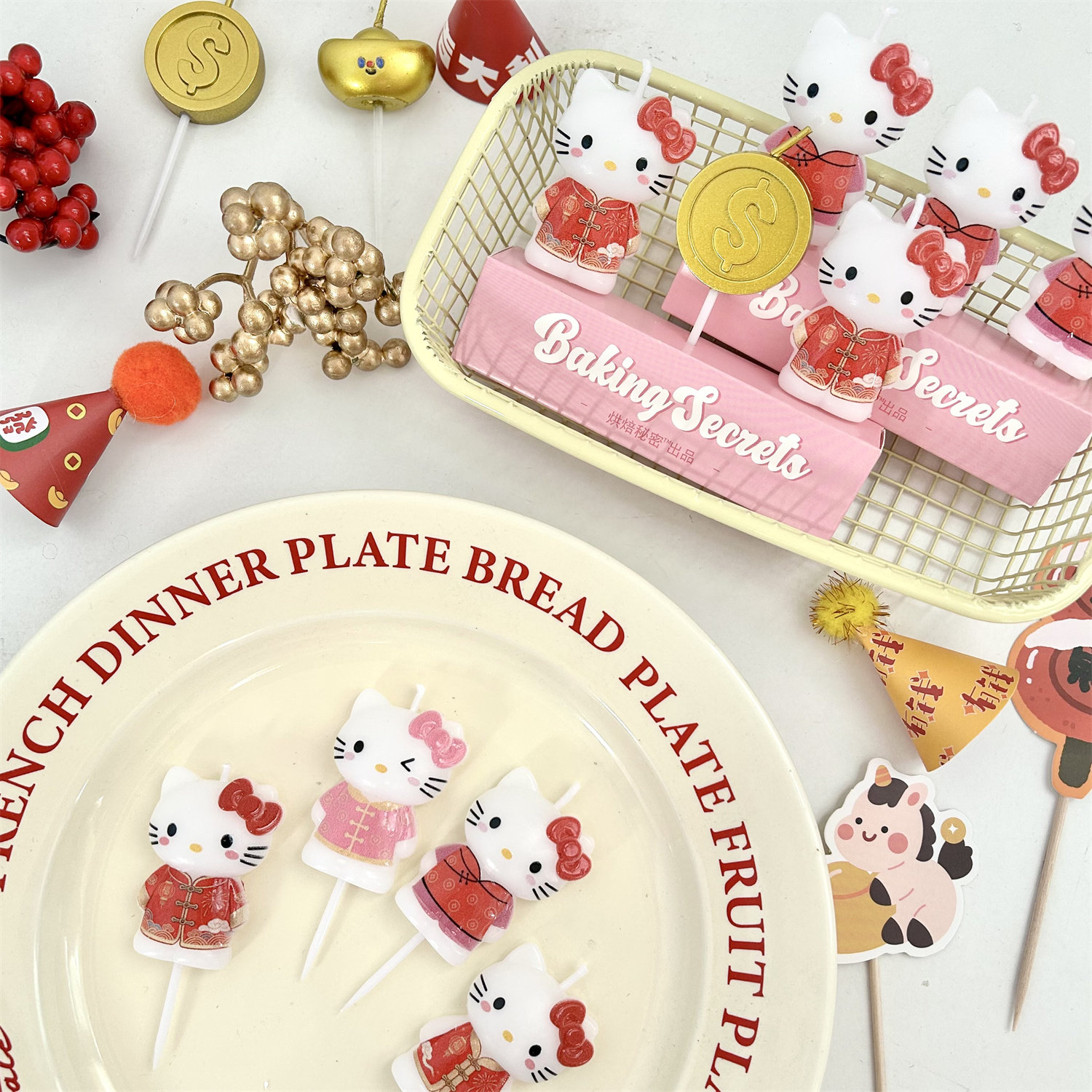 烘焙秘密 中式新年唐装kt猫咪蜡烛 国风裙子凯蒂猫Kitty新年蛋糕,节庆用品/礼品,节日装扮用品,淘宝优惠券,粉丝福利购,淘宝优惠卷