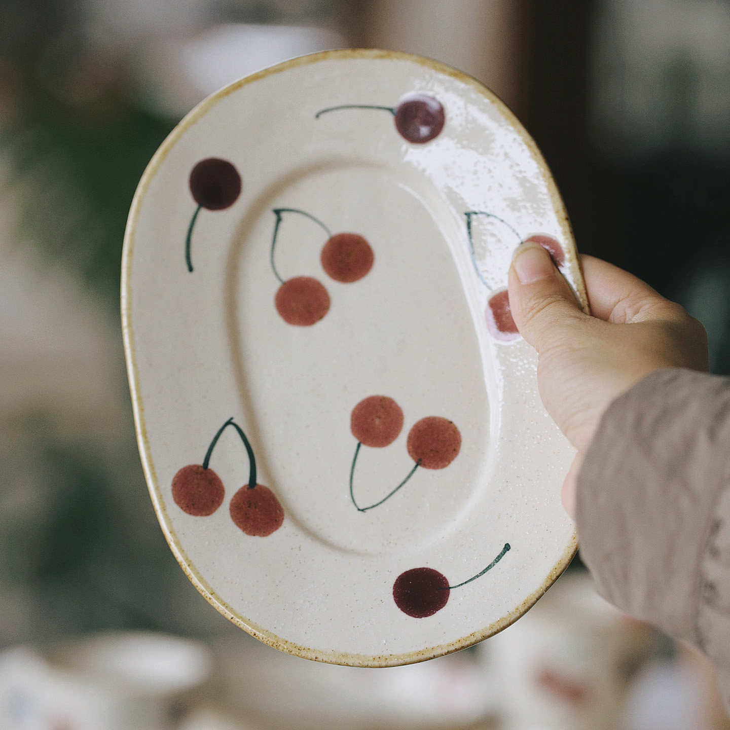 拾器集釉下彩樱桃餐具陶瓷器碗盘套装可爱小清新乔迁搬家用送礼品,餐饮具,盘,淘宝优惠券,粉丝福利购,淘宝优惠卷