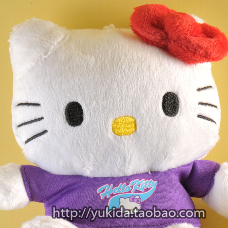 正版Sanrio三丽鸥Hello Kitty紫T哈喽kt猫毛绒布艺类玩具公仔
