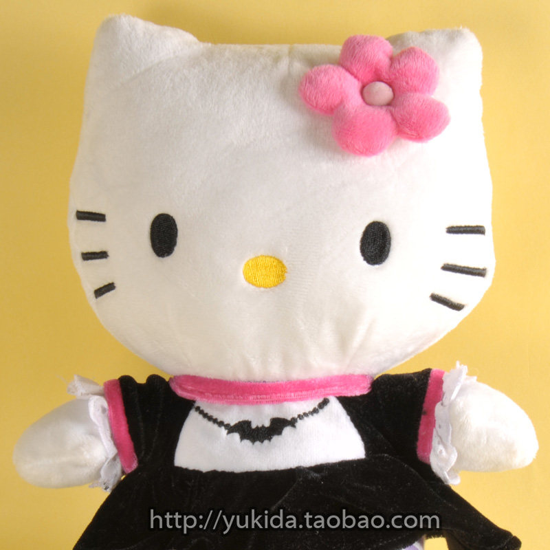 Sanrio法国正版三丽鸥hellokitty毛绒布艺类玩具公仔蝙蝠裙哈喽猫