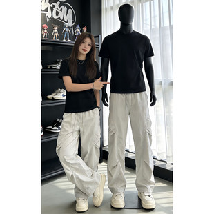 米灰色褶皱速干裤子男夏季美式伞兵工装裤cleanfit冰丝透气冲锋裤