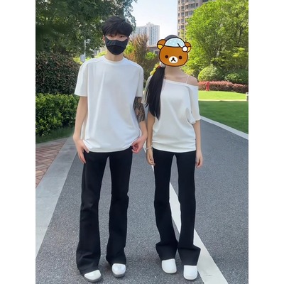 黑色柳叶弯刀牛仔裤男夏薄款