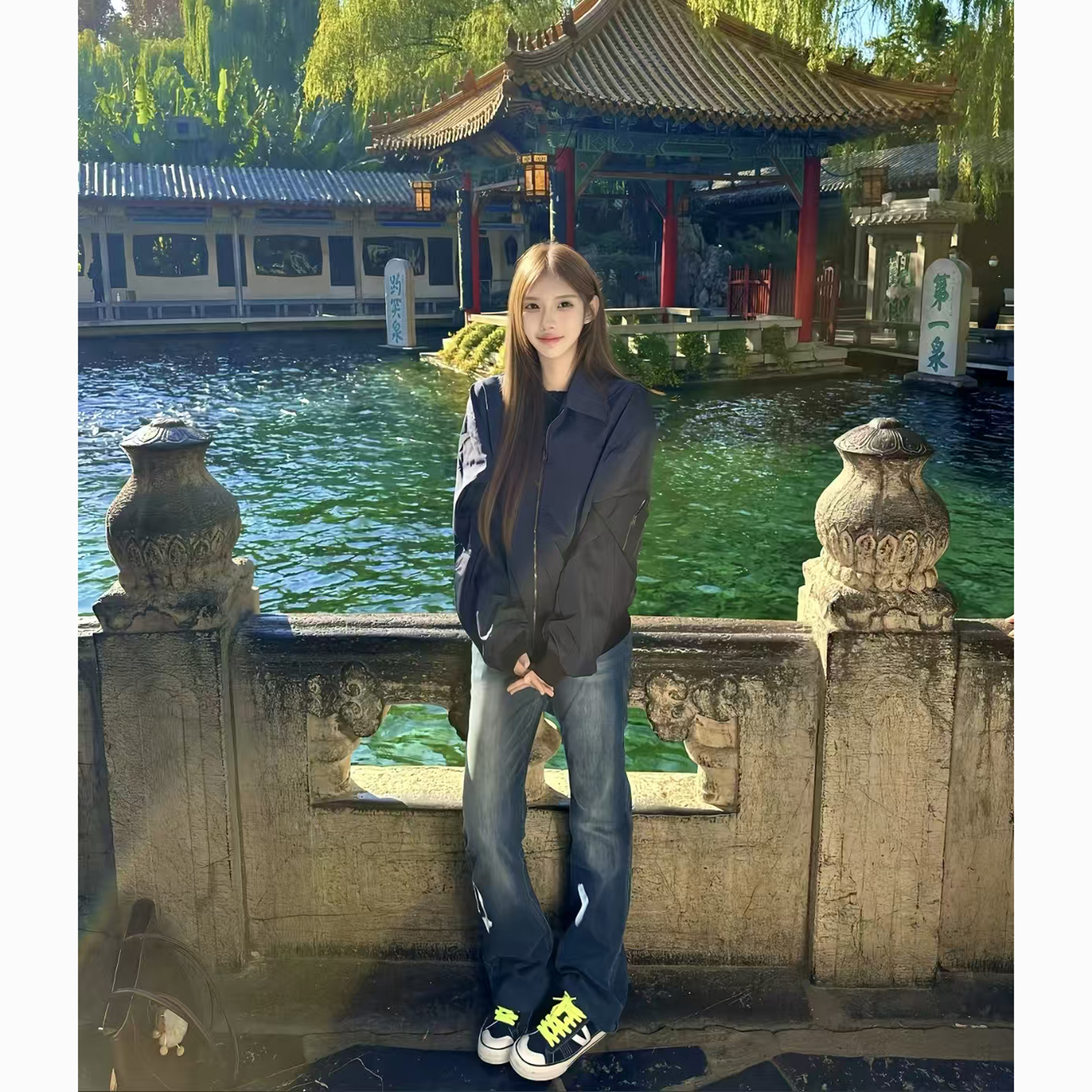 藏青色立领飞行夹克棉服男款