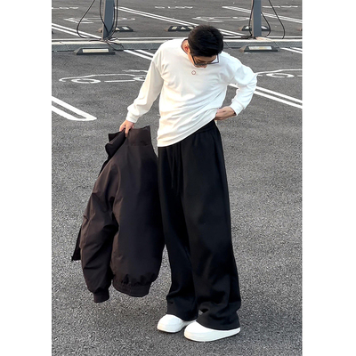 美式黑色弯刀卫裤男款休闲运动裤