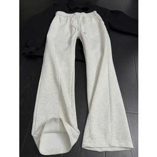 cleanfit花灰色弯刀卫裤男款秋冬垂感斜切微喇裤子运动休闲直筒裤