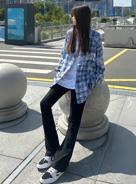 黑色柳叶弯刀窄版牛仔裤男女款秋季美式高腰显瘦腿长直筒提档裤子