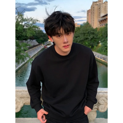 冬季加绒重磅纯棉男士卫衣