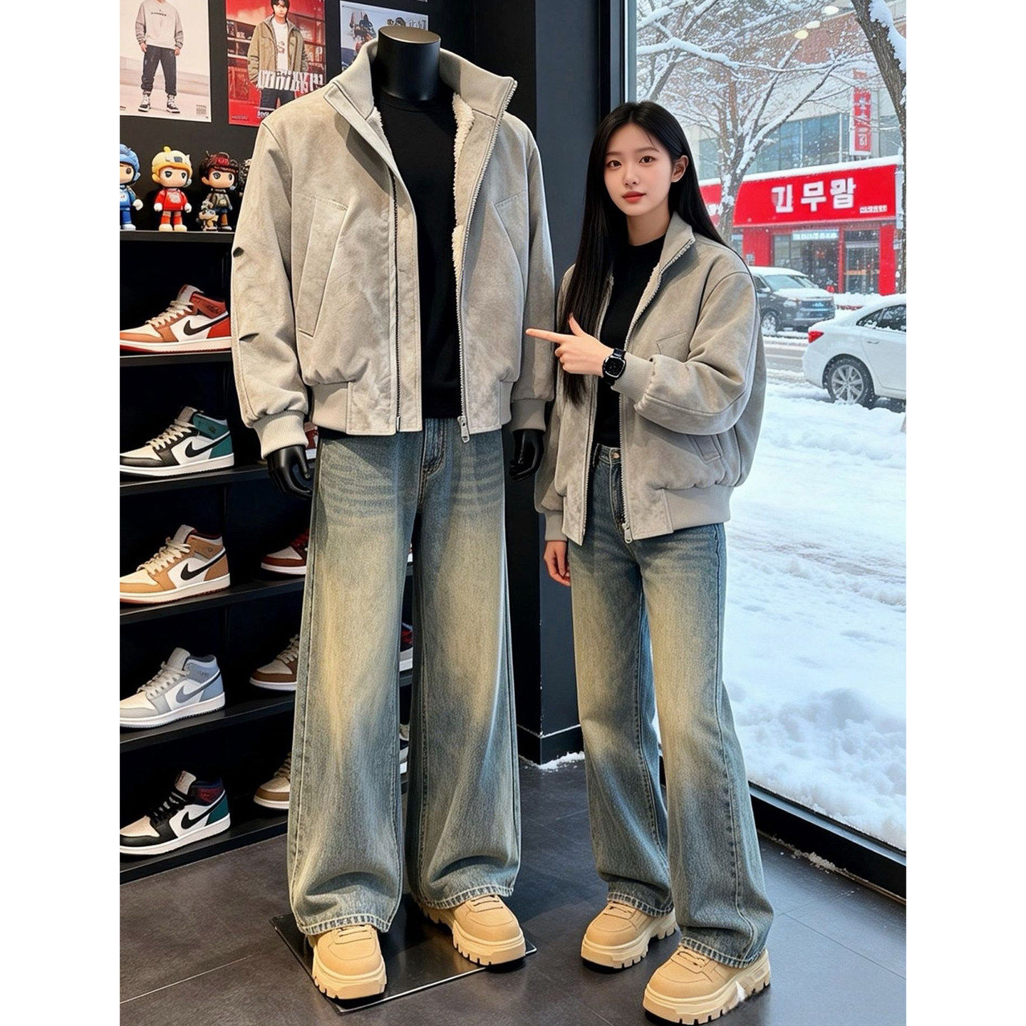 cleanfit复古蓝加绒牛仔裤男冬季加厚美式微喇裤子宽松弯刀直筒裤,男装,牛仔裤,淘宝优惠券,粉丝福利购,淘宝优惠卷