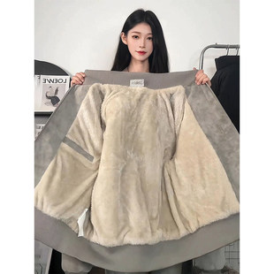 灰色加绒加厚皮衣棉服男冬季扎染pu棉衣外套美式立领短款机车夹克