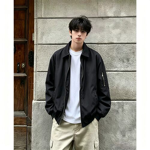 黑色MA1飞行员夹克男短款工装