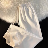 华夫格卫裤 子男宽松直筒阔腿长裤 男春夏季 潮牌ins百搭运动休闲裤