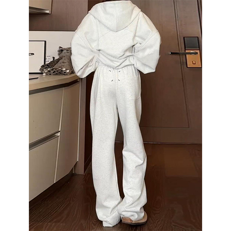 白灰色弯刀卫裤男款宽松直筒慵懒风美式运动裤子高个子加长休闲裤,男装,卫裤,淘宝优惠券,粉丝福利购,淘宝优惠卷