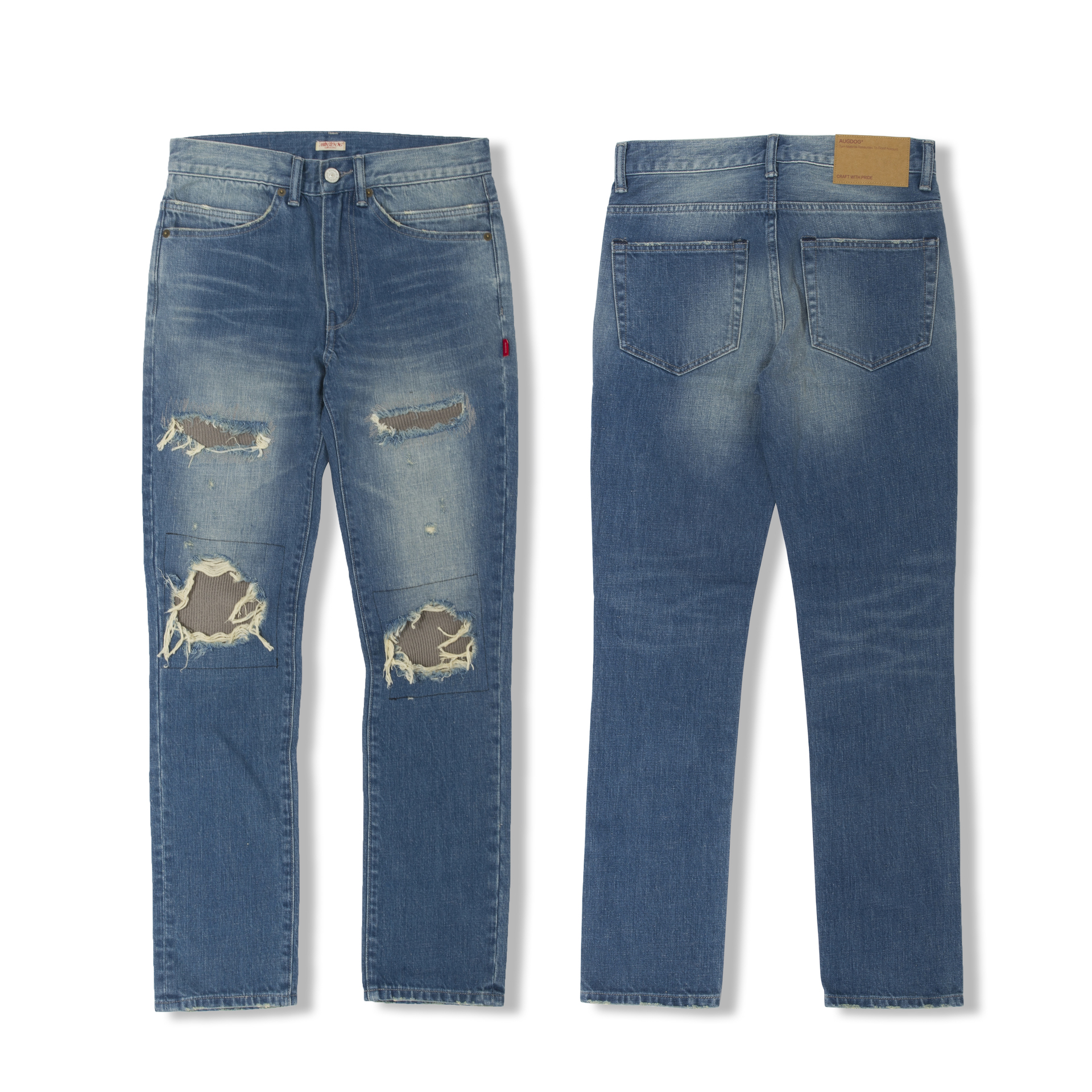 AUGDOG牛仔裤长裤洗水