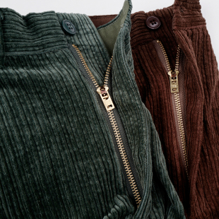 粗坑皱褶锥形休闲裤 CORDUROY日本灯芯绒长裤 TUCK 五折AUG