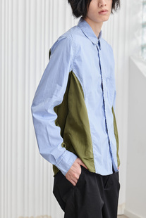 城市风格 AUG BOY拼接衬衫 CITY 休闲牛津纺衬衣宽松日系街头 23SS