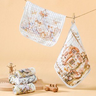 贝瑞拉婴儿毛巾纱布纯棉口水巾新生儿宝宝洗脸儿童方巾手帕