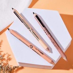 MENOW美诺眉笔眼线笔二合一 木质铅笔式可削双头两用遮瑕卧蚕笔女