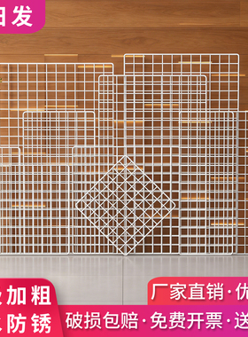 白色网格片不锈铁丝网架隔离网长方形晾晒网铁架网格板正方形挂网