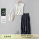 裤 IHIMI海谧轻薄收腰T恤两件套女2025夏季 高级感静奢风艺术时尚 套